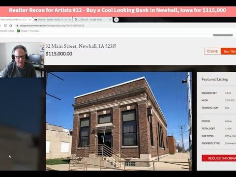 Realtor Recon for Artists #22   Buy a Cool Looking Bank in Newhall, Iowa for $115,000