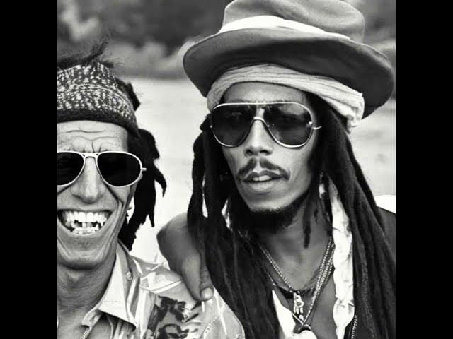 KEITH RICHARDS AND BOB MARLEY IN JAMAICA