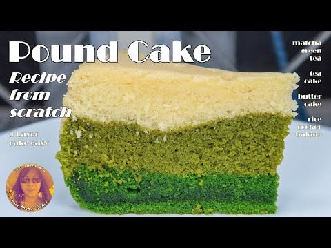 Pound Cake Recipes From Scratch | 3 Layer Matcha Green Tea | Butter Cake | EASY RICE COOKER CAKES
