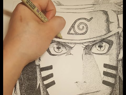 Stippling Art - Naruto Six Path Sage Mode - Detailed Dots - Pointillism