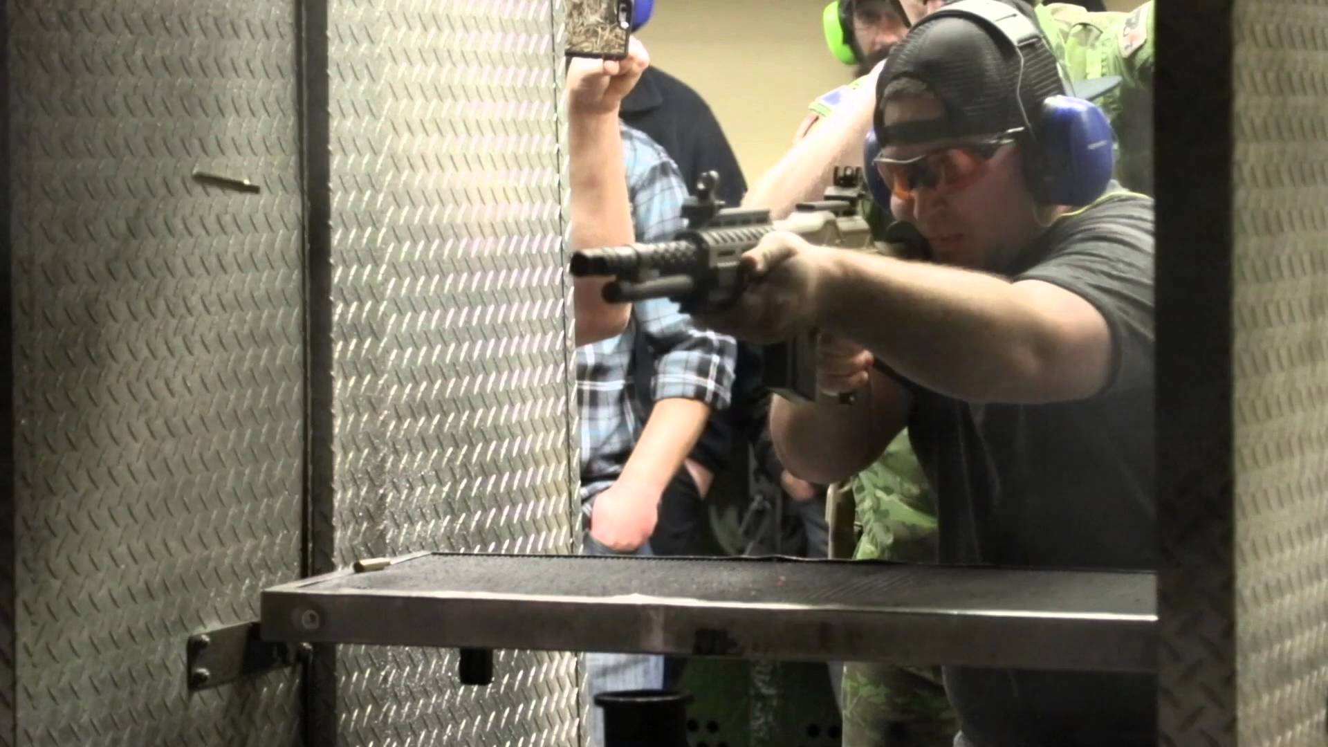 Shot Show 2016 Preston from On Call Media getting in some Full Auto