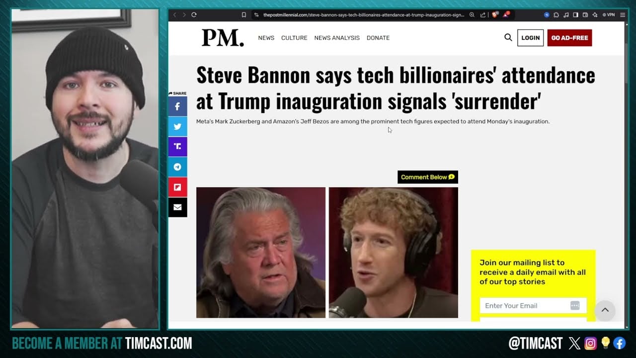 Tech Oligarchs SURRENDERED, Steve Bannon ROASTS Zuckerberg, Calls Him UNTRUSTWORTHY