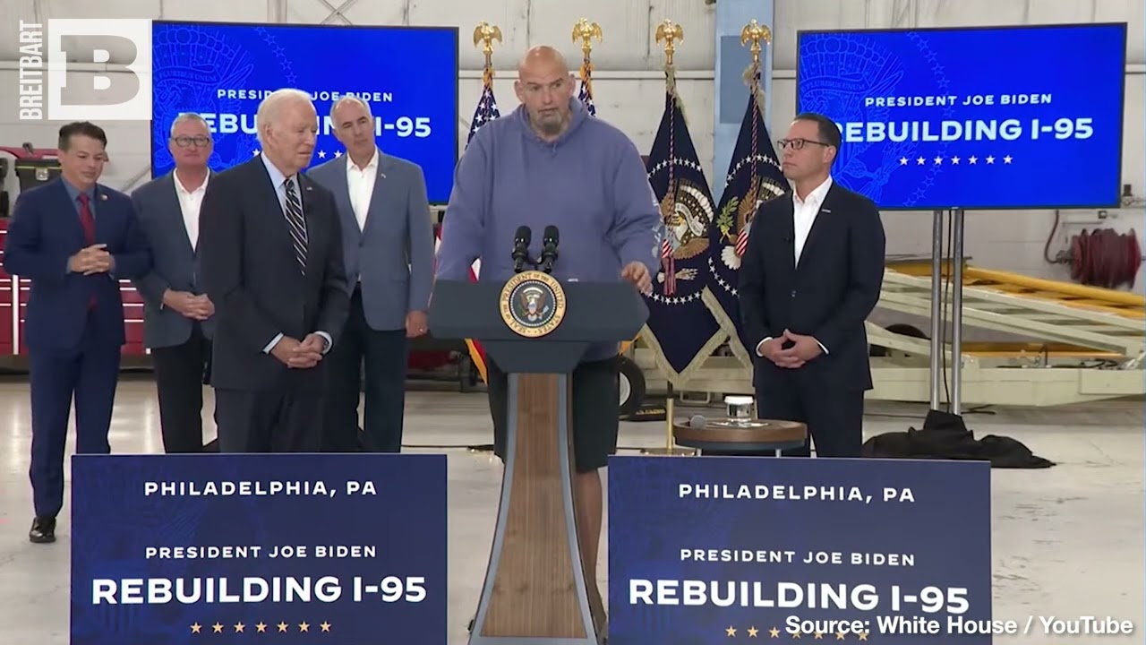 This Is Fine– Fetterman Struggles Through Remarks with Biden: "President Is Committed to Infructure"