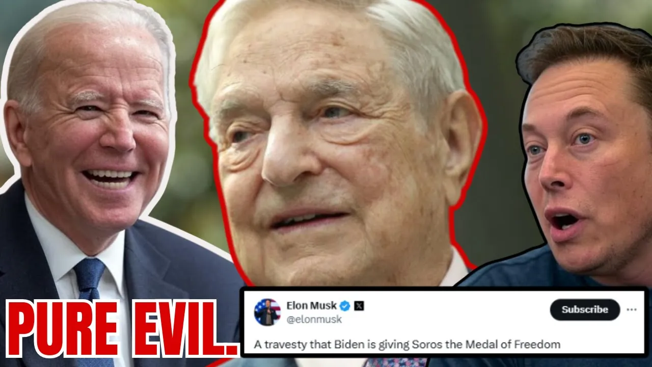 Joe Biden gives MEDAL OF FREEDOM to PURE EVIL George Soros! Elon Musk RESPONDS!