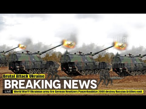 World War!!! Ukrainian army fire German Howitzers Panzerhaubitze 2000 destroy Russian Artillery unit