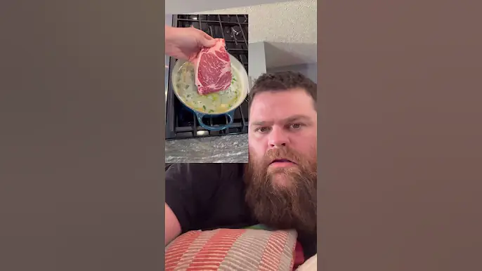 LOL Steak cooking Reaction #butter #steak #comedyvideo 🧈