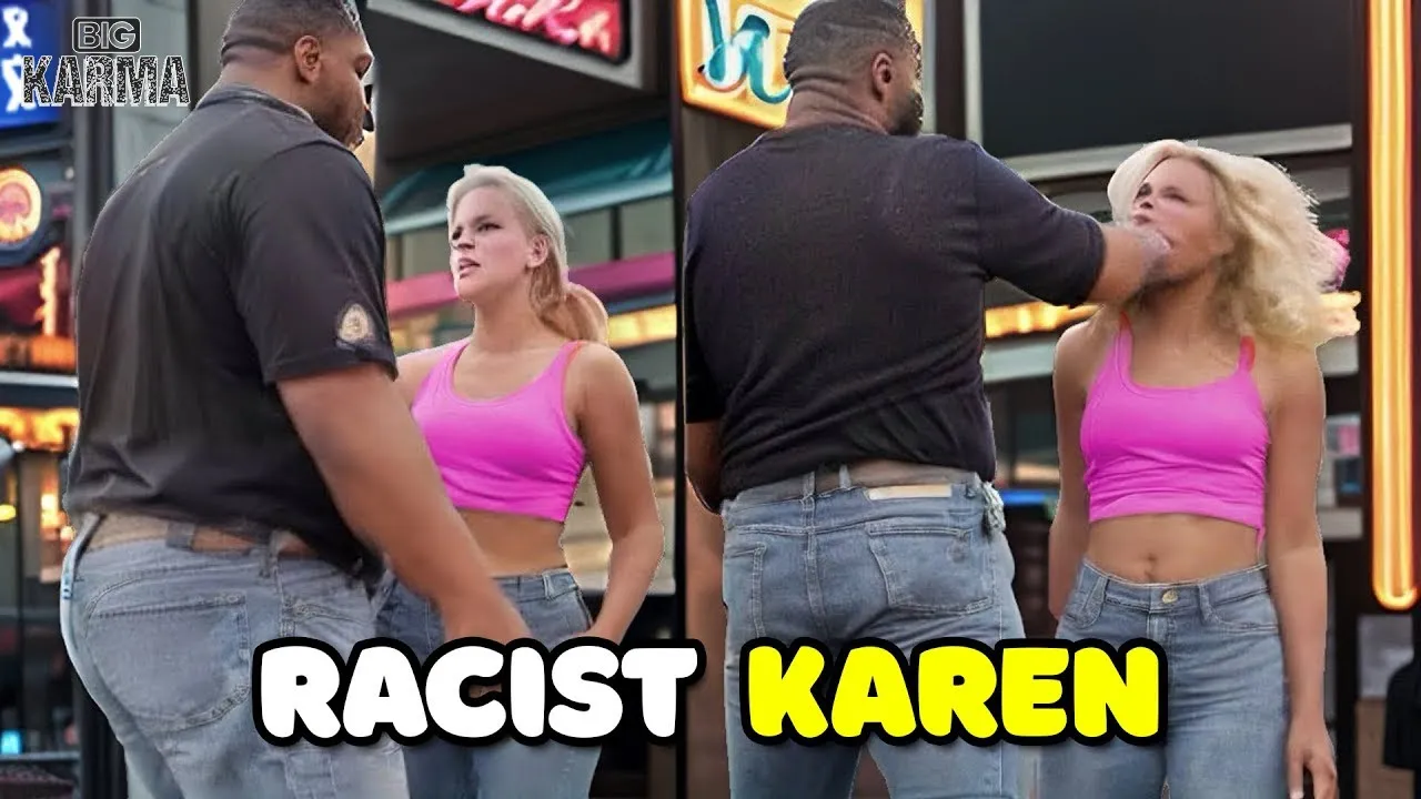 Karen Gets PUNCHED In The FACE After Saying This To The Man😲| And Getting Instant Karma | BIG KARMA