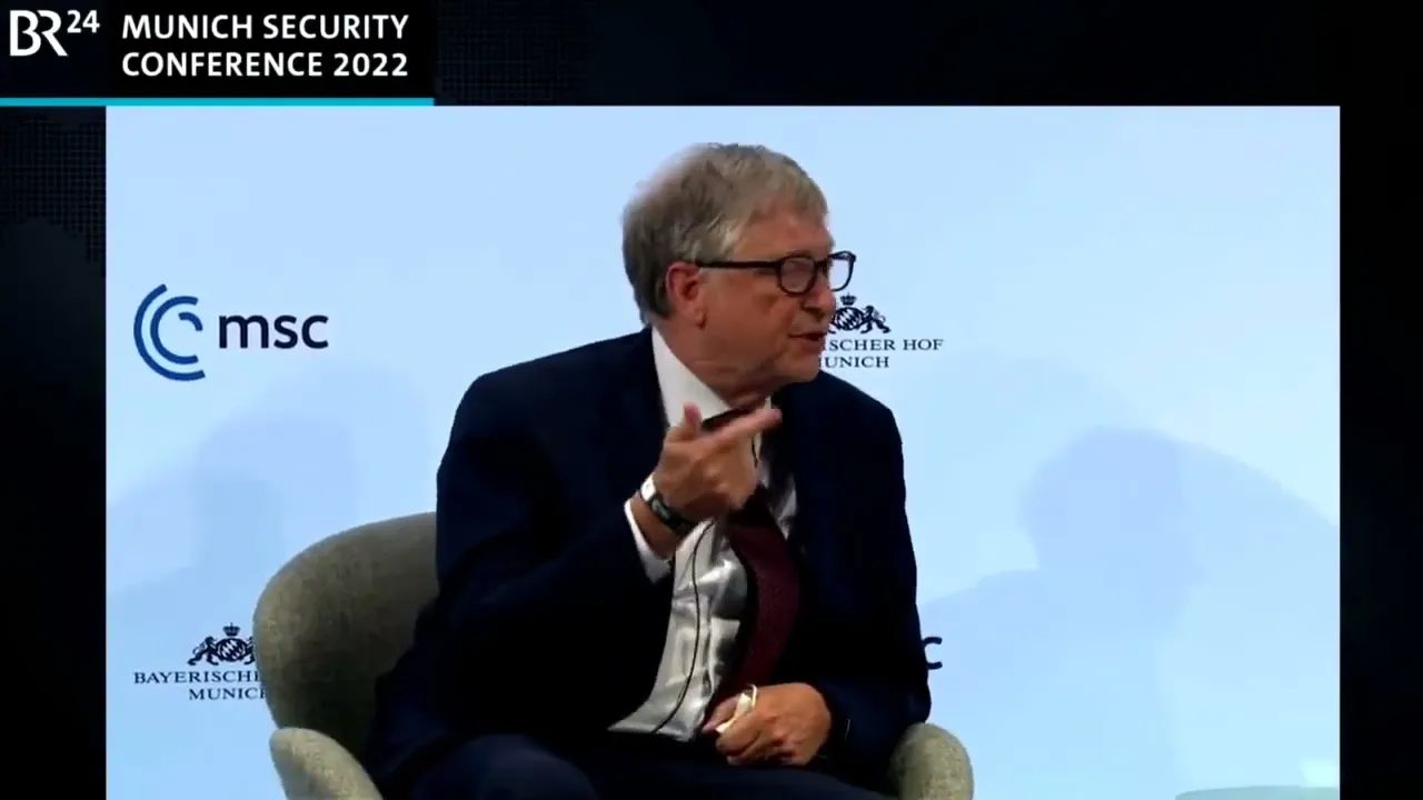 Bill Gates at the Munich Security Conference discussing omicron and vaccines