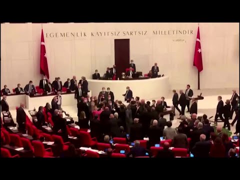 Turkish lawmakers brawl over budget talks