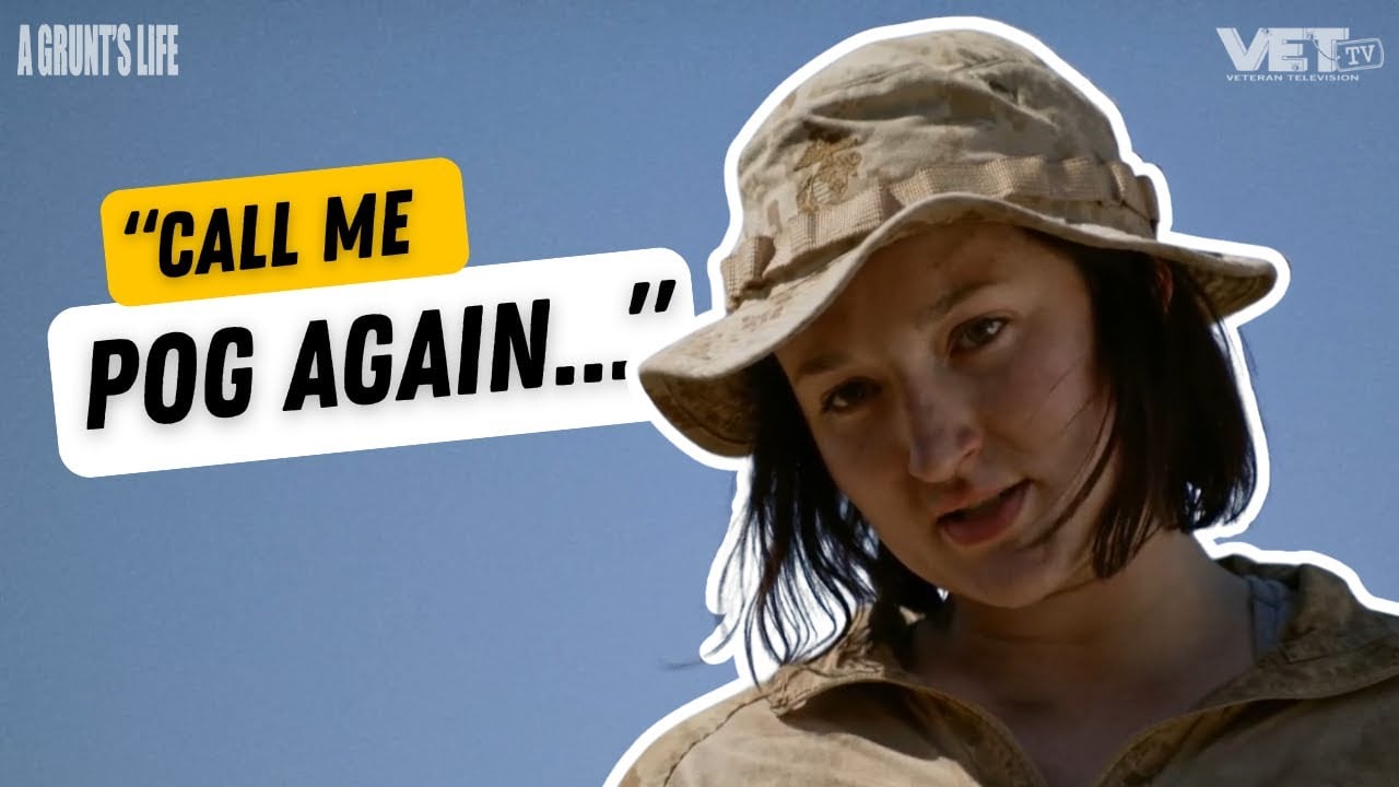 FEMALE MARINE POG FIGHTS GRUNTS