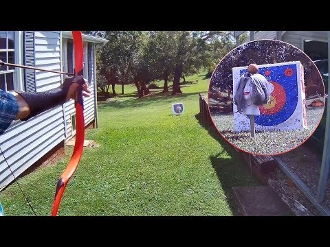 Robs Archery World:Shoot an Apple off the Head Part 2