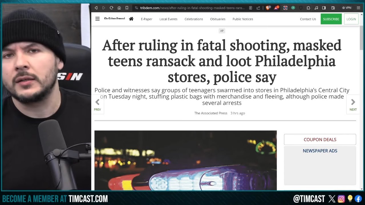 MASS RIOTING And LOOTING In Philly, POLICE FAIL To Stop It, Social Order Is GONE, Civil War Looming