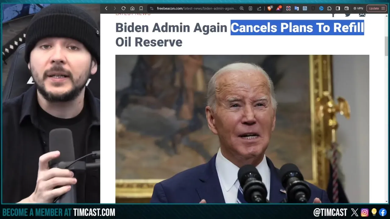 Biden CANCELS Refilling US Oil Reserve As It Would SPIKE PRICES, Democrat PANIC Over BLEEDING Voters