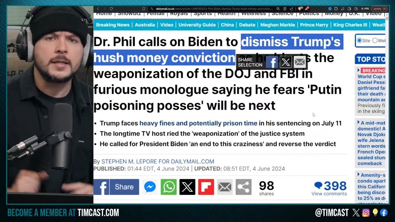 Dr. Phil SLAMS Biden For Prosecuting Trump, Calls Him To STOP Charges, Warns Of Roving DEATH SQUADS