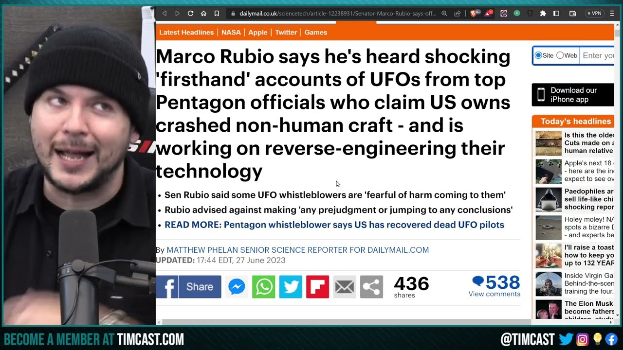 Marco Rubio Says NON HUMAN CRAFT, UFOs, May be REAL According To High Level Officials