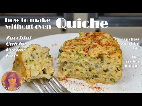 How To Make Quiche Without Oven | Crustless Zucchini Quiche | EASY RICE COOKER RECIPES | ASMR