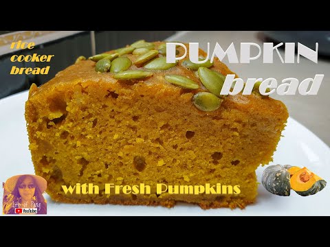 EASY RICE COOKER CAKE RECIPES:  Pumpkin Bread Recipe with Fresh Pumpkin | No Oven Cake Recipes