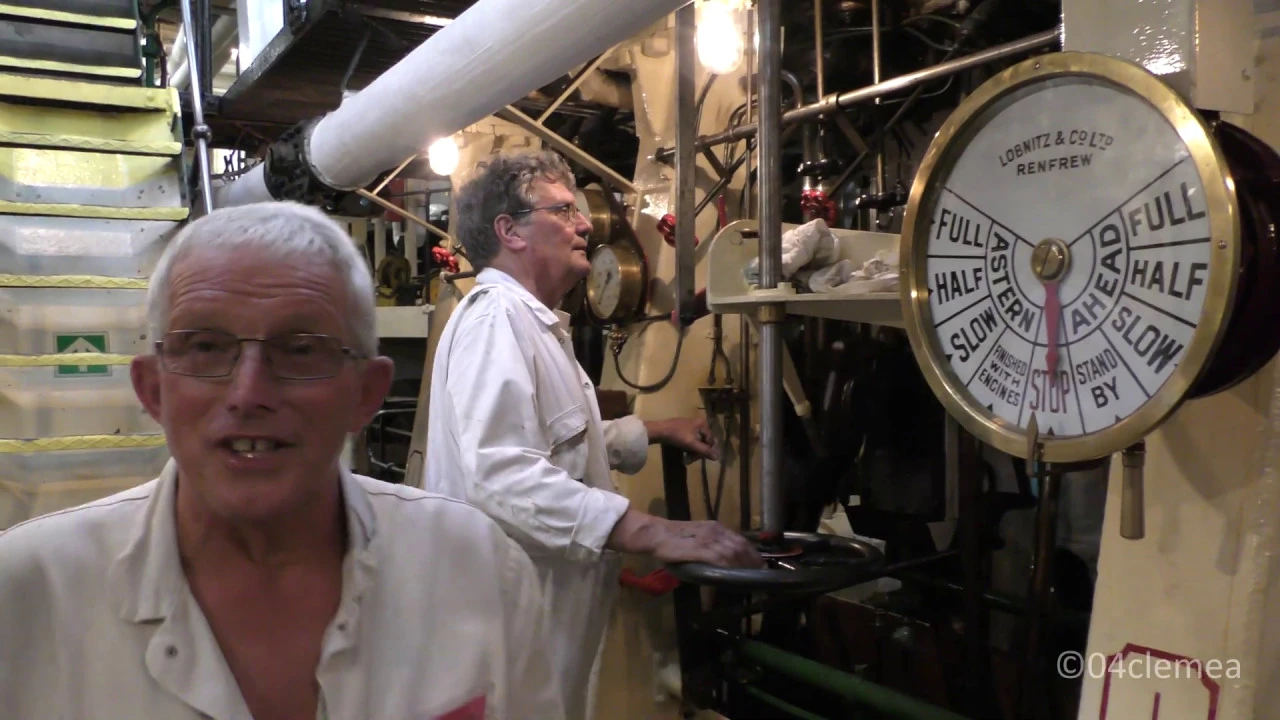 Ship Engine Room - Triple Expansion Engines Onboard Steam Ship Shieldhall