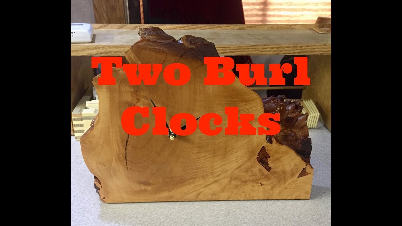 A pair of Burl wood Clocks by Littlewierdshop