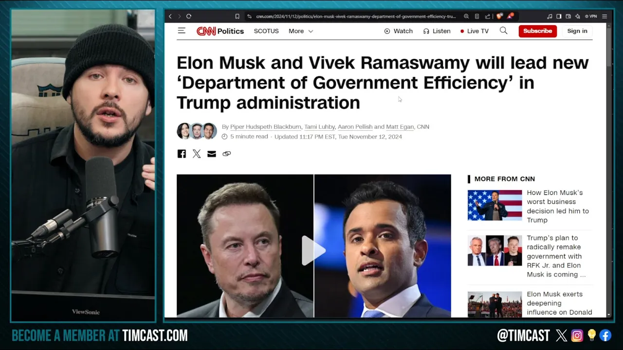 MSNBC & CNN LOSE IT Over Elon Musk & Vivek Running DOGE, Deep State Narrative Machine IS DEAD