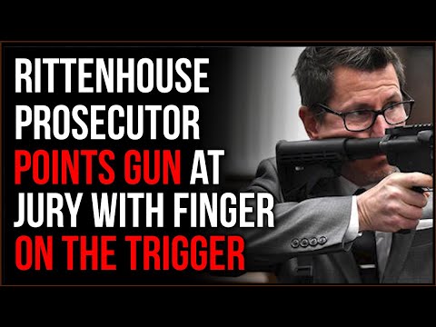 Prosecutor In Rittenhouse Trial POINTS GUN In Direction Of Jury, Finger On Trigger