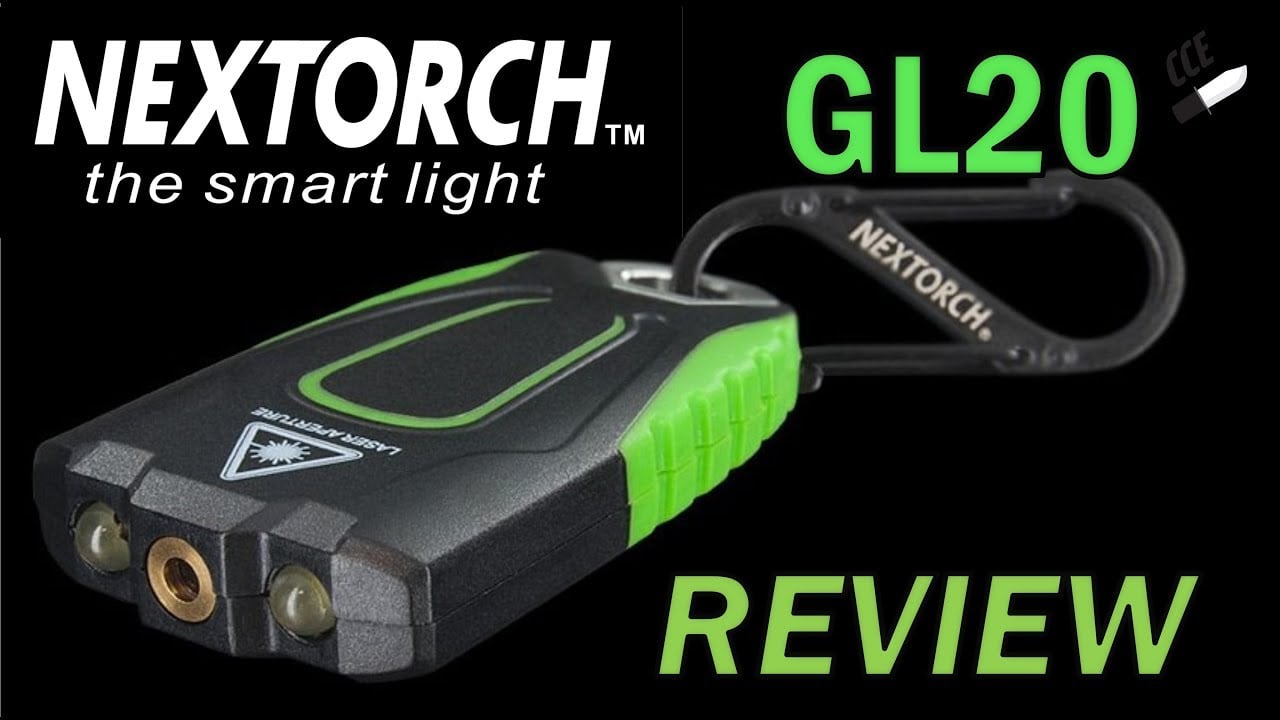 Review of the GL20 flashlight by NexTorch -  LED + LASER POINTER in one key-chain style device.