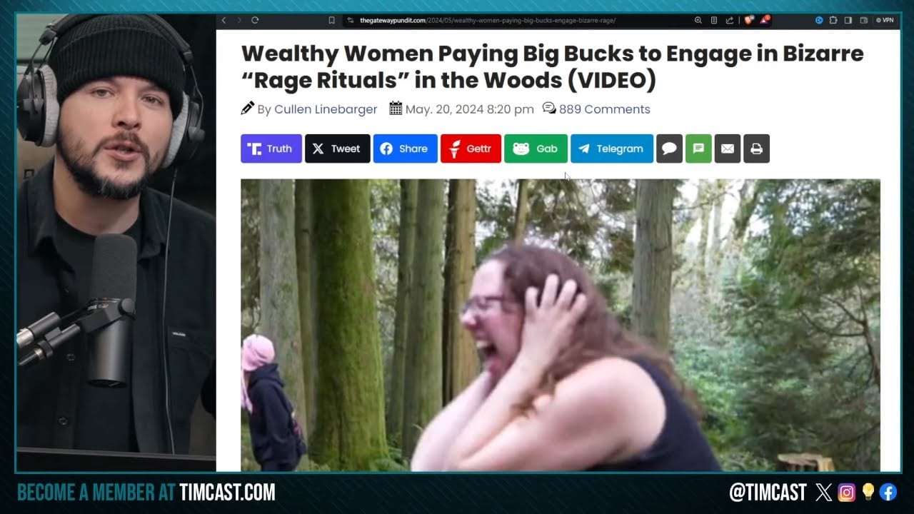 Women MOCKED For Weird RAGE RITUALS Where They SCREAM & BASH Sticks In The Woods, Yall Need Stoicism