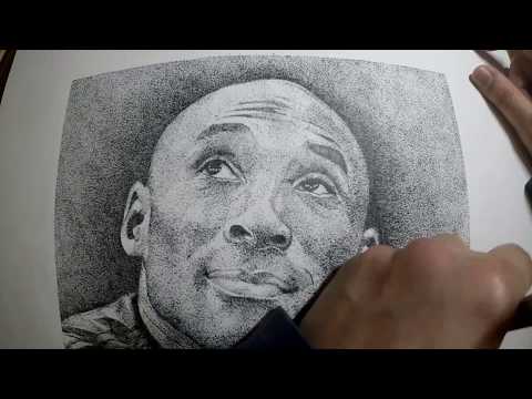R.I.P. Kobe Bryant  - Tribute Drawing - Portrait Pointillism
