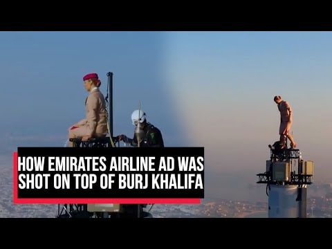 Emirates ad shot on top of burj khalifa : BTS video goes viral | Cobrapost