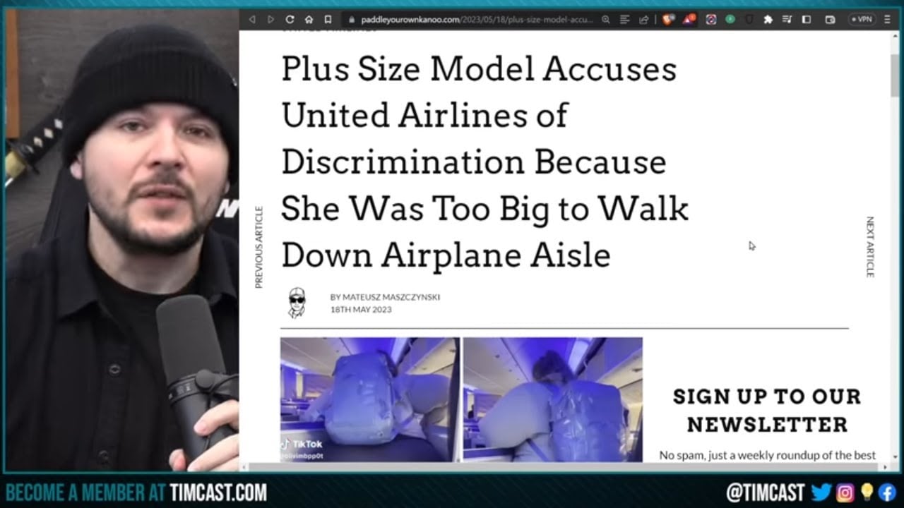 Morbidly Obese TikTok Woman DEMANDS Planes be BIGGER Because She's TOO FAT To Board Plane