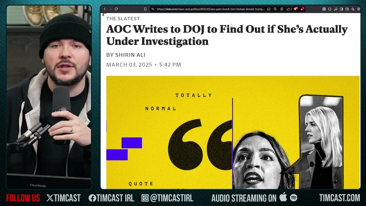 AOC PANICS Over CRIMINAL Charges For Aiding Illegals, Writes To DOJ After Senator Says CHARGE HER