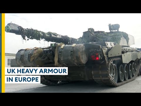 UK Challenger 2 tanks on the move in Europe