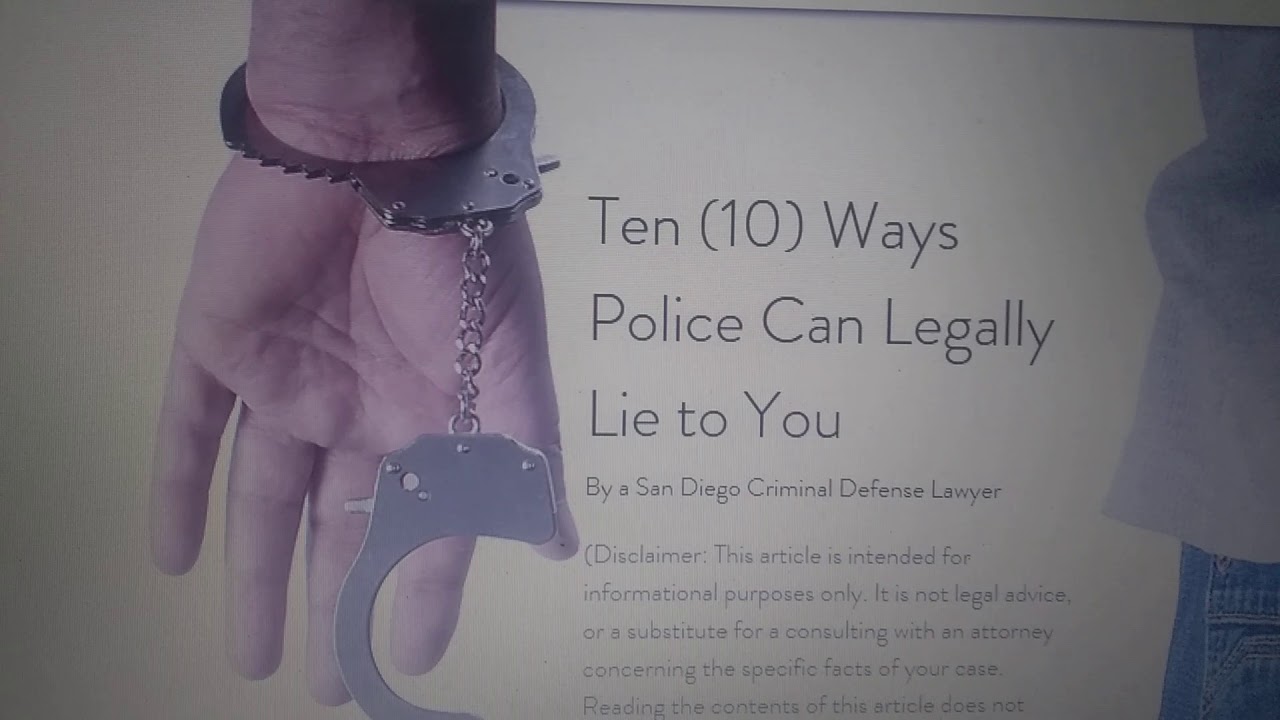 The media and the cops can lie to you and it's legal? WHAT? NOOOOOO