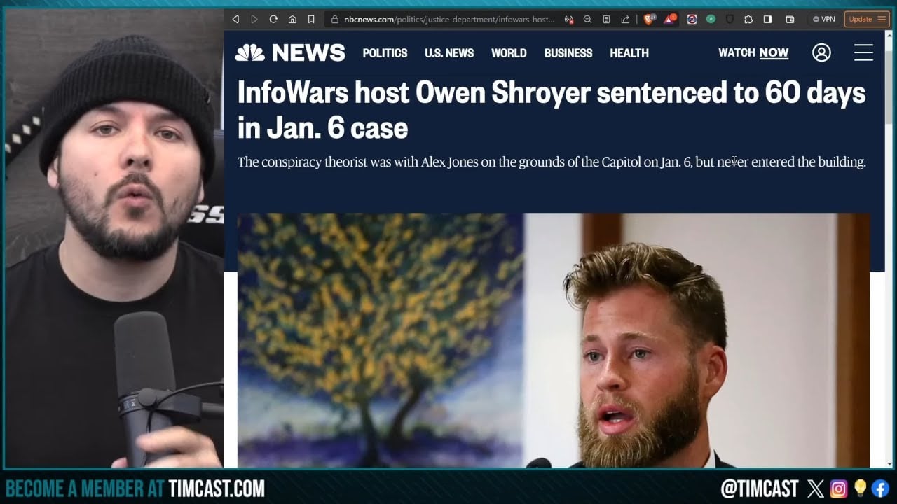 Owen Shroyer SENTENCED TO PRISON Over His PROTECTED SPEECH, Sentence PROVES Political Corruption