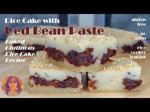 Rice Cake With Red Bean Paste Recipe | Baked Glutinous Rice Cake Recipe | EASY RICE COOKER CAKES