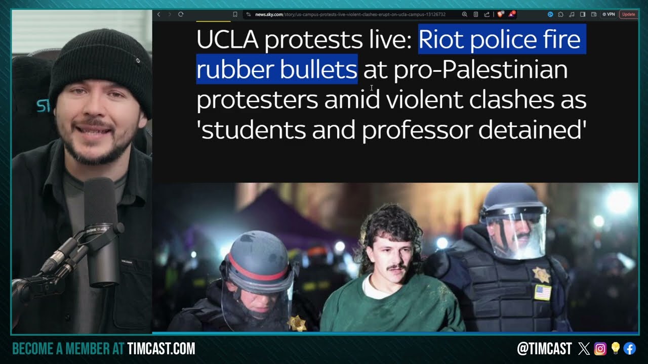 ARRESTS & LESS LETHAL Rounds Fired At Pro Hamas UCLA Protest, House Says Criticizing Israel ILLEGAL