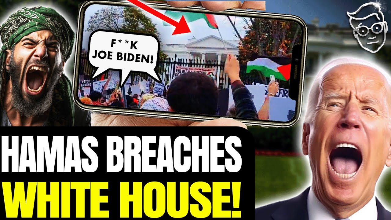 🚨 Hamas Activists STORM White House! Fight Cops, Deface Building, Vandalize Monuments, Scale Fence