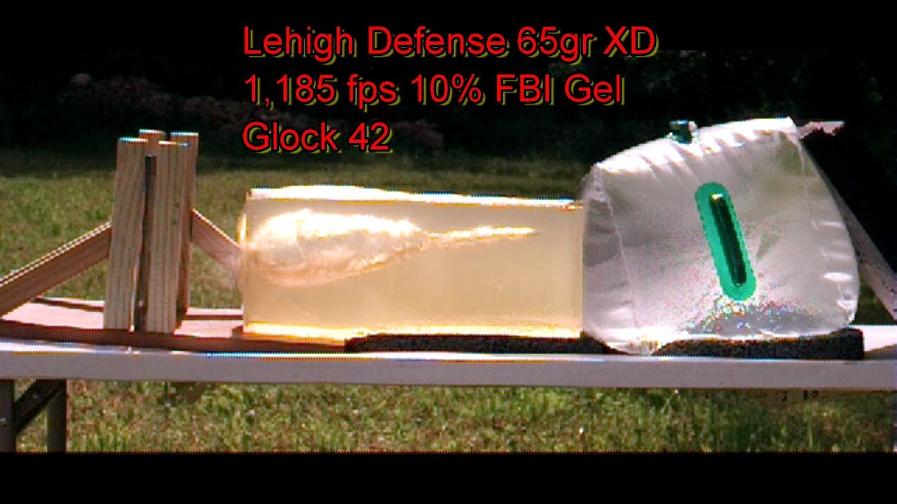 Lehigh Defense 380ACP 65gr Xtreme Defense vs Federal Hydra Shok Glock 42 Sheet Metal Test