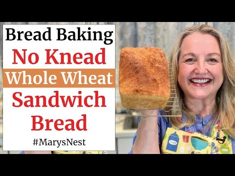 No Knead WHOLE WHEAT Sandwich Bread - No Knead Bread Recipe for Making Super Soft Homemade Bread