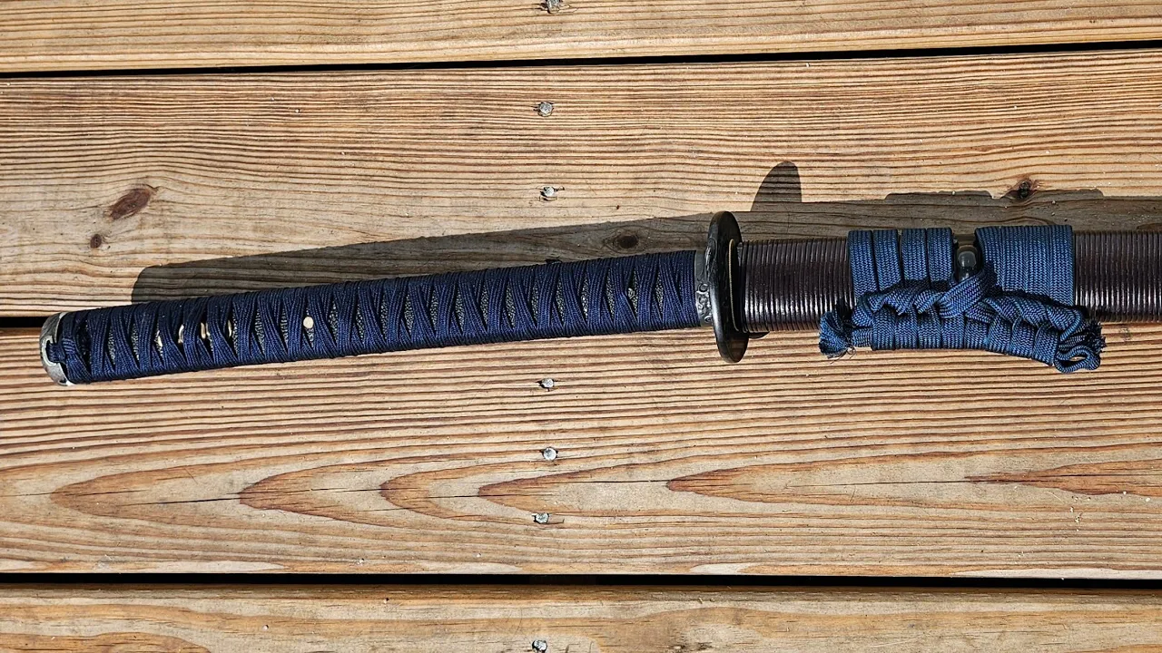 New Navy Blue Tsukamaki On Dragon King Katana