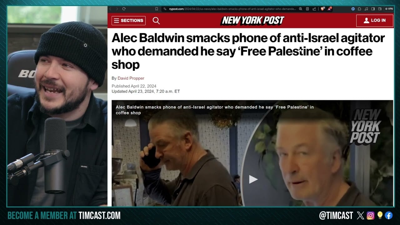 Alec Baldwin HARRASSED By Anti Israel Antifa, Yells WHY YOU KILL THAT LADY, Baldwin HITS CAMERA