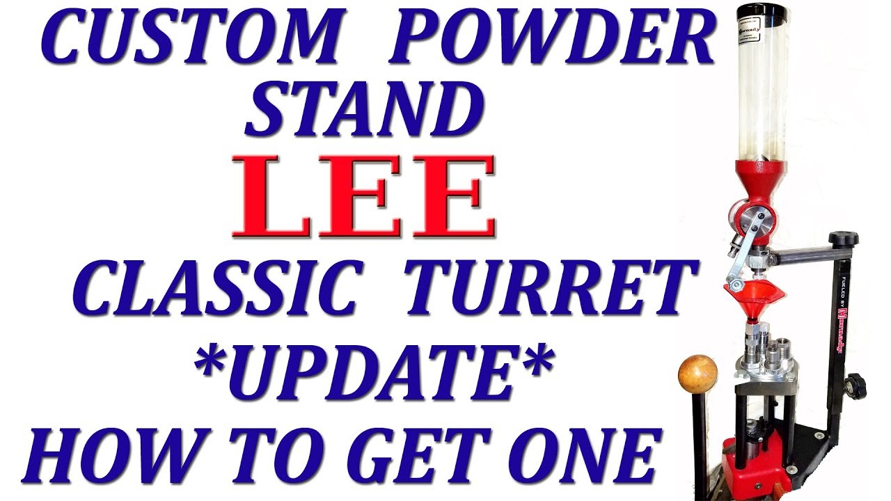 Custom drum powder stand for Lee Classic Turret, Value turret, Breech lock press, now powder coated