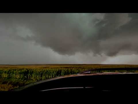 RAIN-WRAPPED TORNADO intercepted near the CO/NE border west of Lamar, Nebraska!