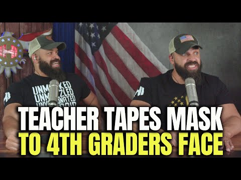 Conservative Twins - Teacher Tapes Mask To 4th Graders Face (mirror)