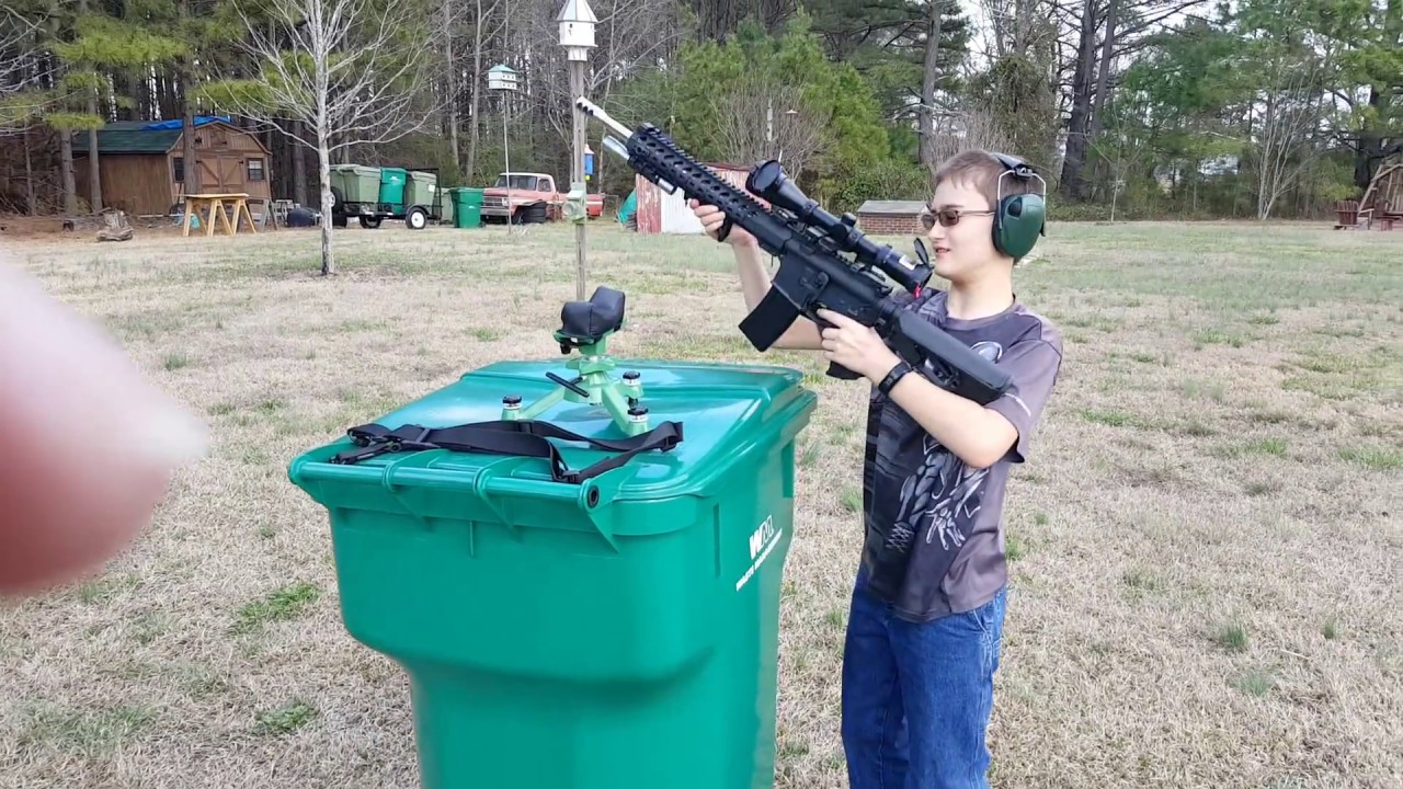 Shooting AR-15 like a Boss! 12 year old kills the target at 40 yards.