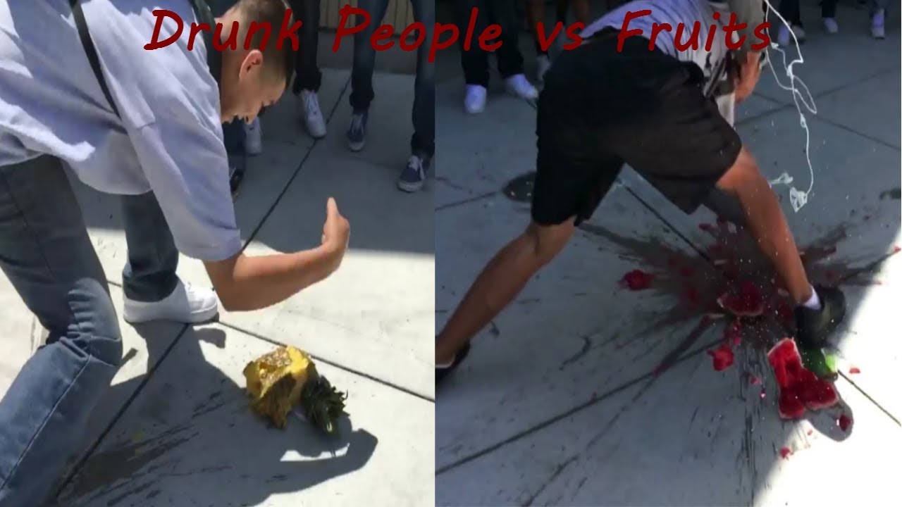 Drunk guys vs fruits fights 2018