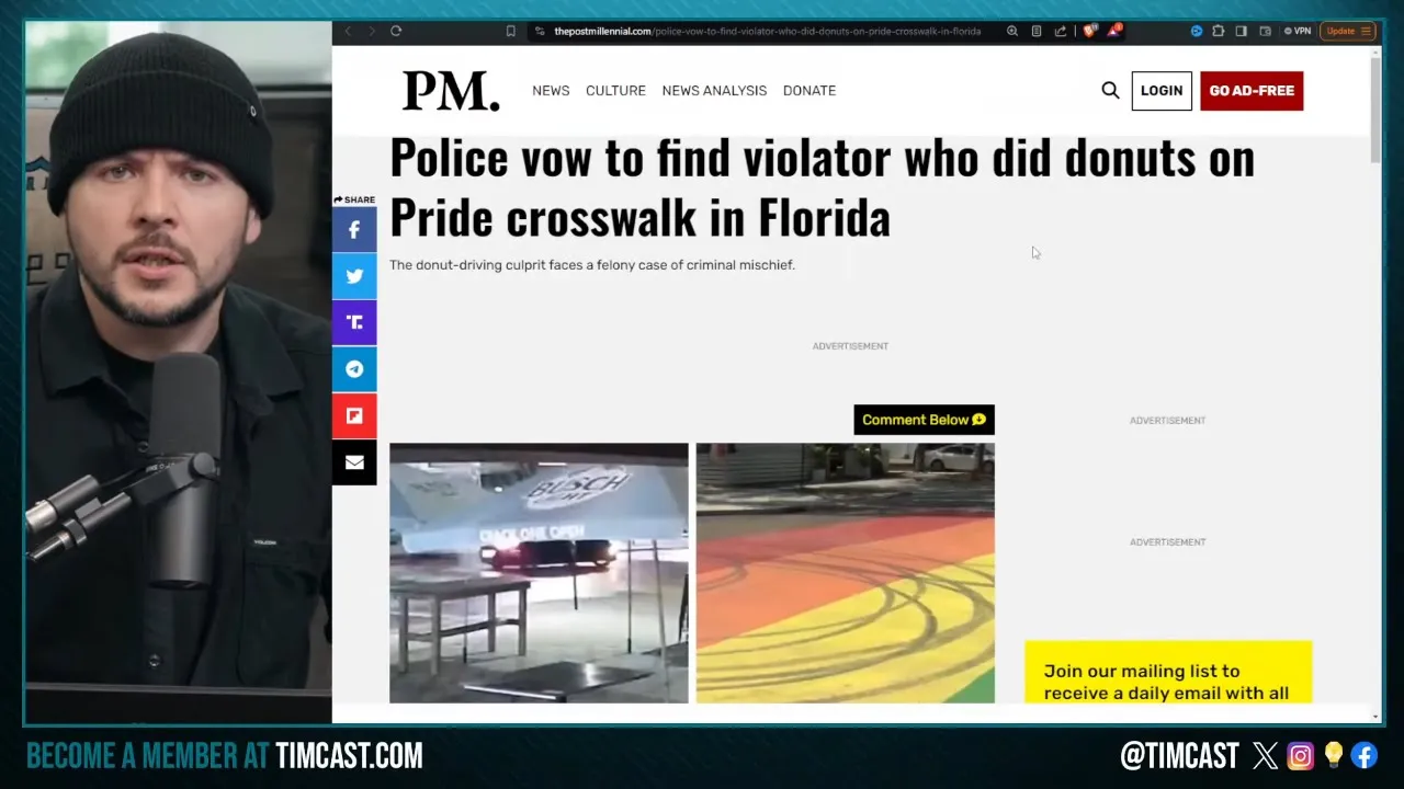 Police Start MANHUNT For Pride Flag Vandalism, Dude Did DONUTS On Streets Mural, Faces FELONY Charge
