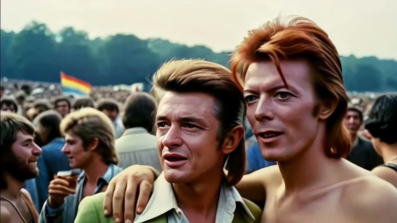 JOHNNY CASH & DAVID BOWIE GETTING STONED AT WOODSTOCK
