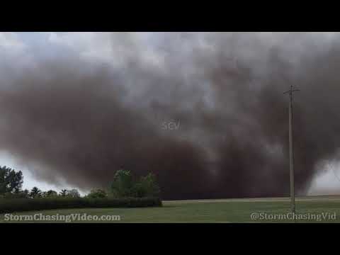 Large Tornado 200 meters away from chaser, High River, Alberta, Canada - 6/5/2021