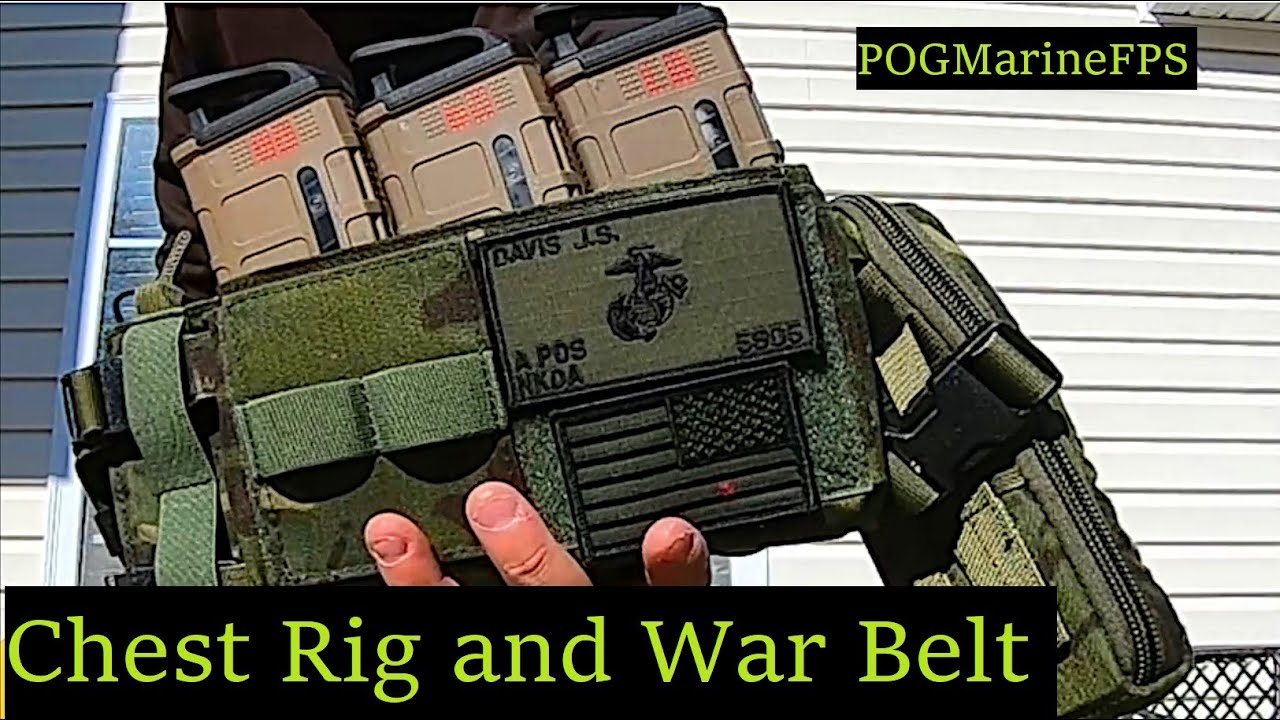 Rifle Chest Rig and Pistol War Belt load-out setup Emerson